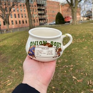Vintage Ceramic 1970s Onion Soup Recipe Mug